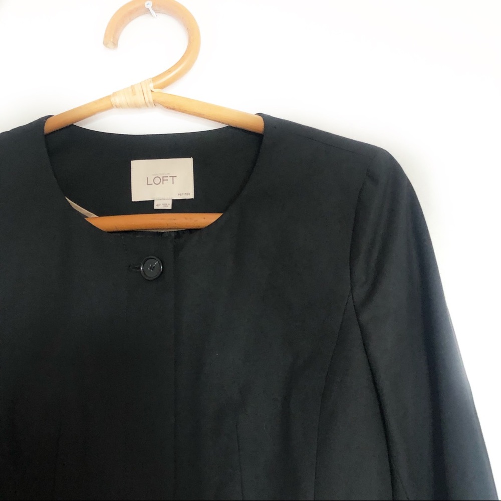 LOFT Black Pleat Back Blazer Career Jacket NWOT 4P - Picture 5 of 10